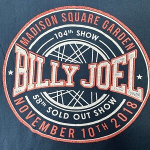 Billy Joel Madison Square Garden 2018 Concert T-Shirt Navy Blue XL Barking Irons